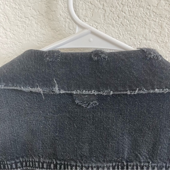 Hudson faded black distressed denim jacket - Picture 6 of 12